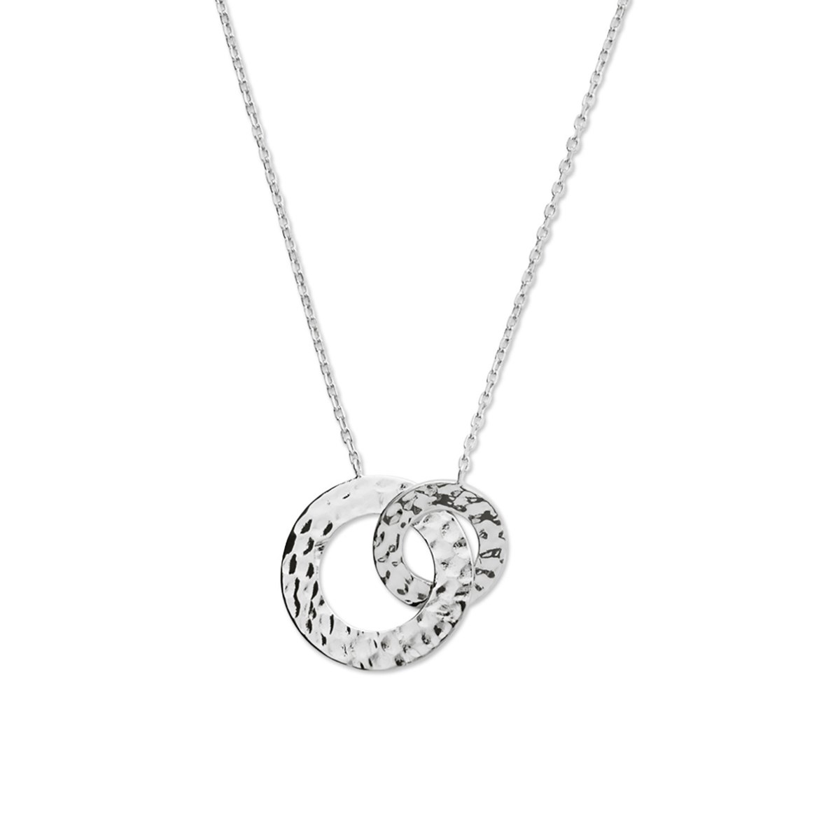 Collier Brillaxis double anneau martelé