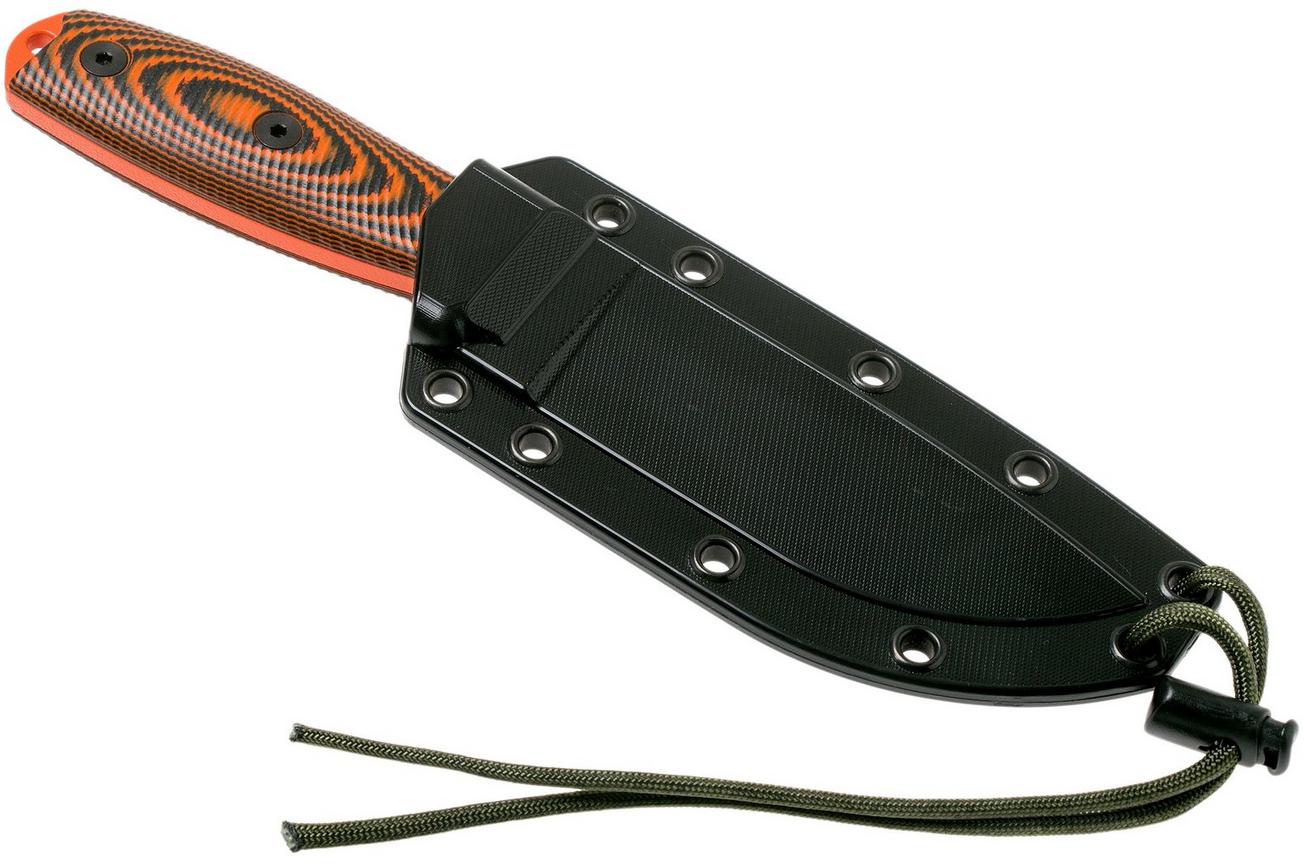 ESEE Model 4 Orange Blade 3D Orange-Black G10 survivalmes 4POR-006 zwarte schede   riemclip