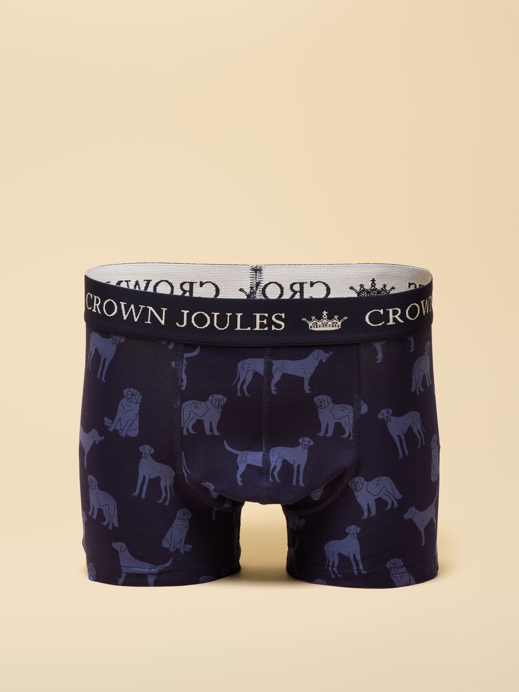 Rood en marineblauw - Joules Crown Joules Cotton Jersey Boxer Shorts - Verpakking van 3