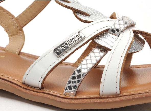 Les tropeziennes nu pieds enfant badami blanc