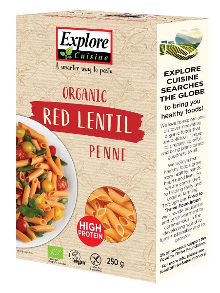 EXPLORE CUISINE Penne aus Roten Linsen<br>250 g, Bio