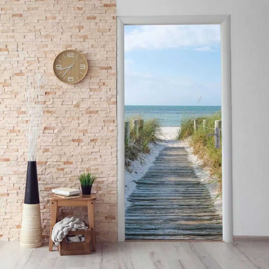 Nikima Türbild TB-04 selbstklebendes Türbild – Ostseeweg Klebefolie bunt
