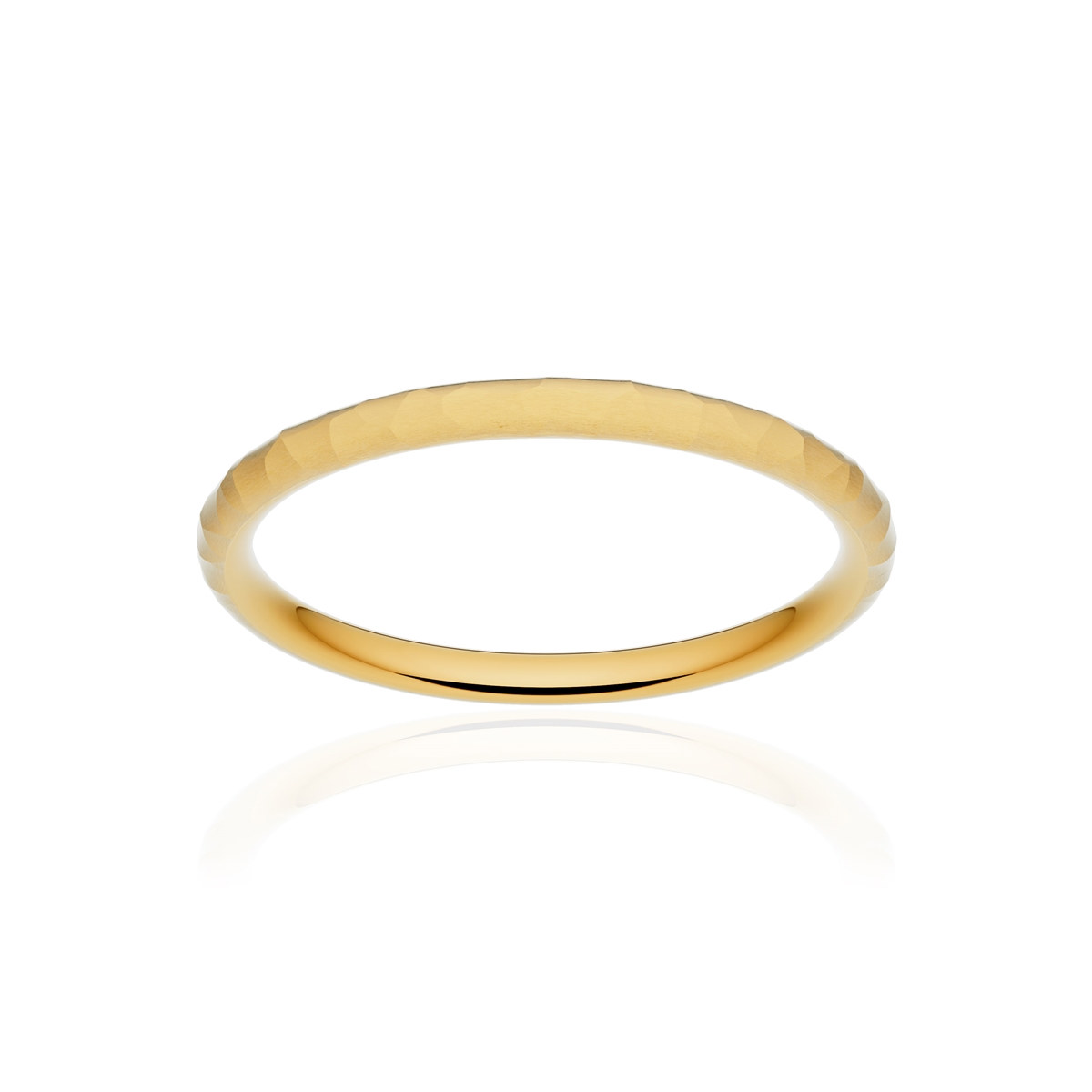 Alliance or 750 jaune martelé ruban confort 2mm