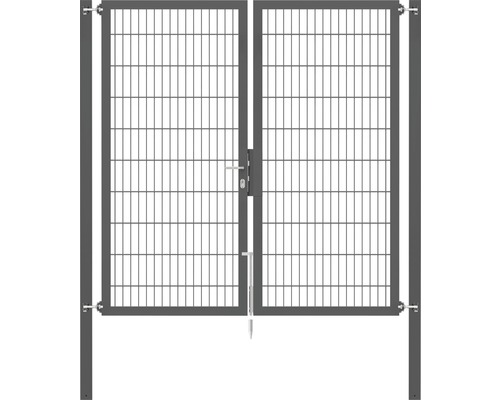ALBERTS Flexo Plus 8/6/8 200 x 200 cm dubbele poort met metalen gaas, inclusief palen van 8 x 8 cm, antraciet