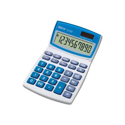 Calculatrice de bureau Ibico 210X - 10 chiffres - alimentation batterie et solaire