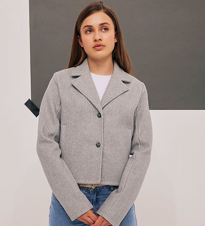 LMTD Mantel - NlfLove - Kurz - Light Grey Melange