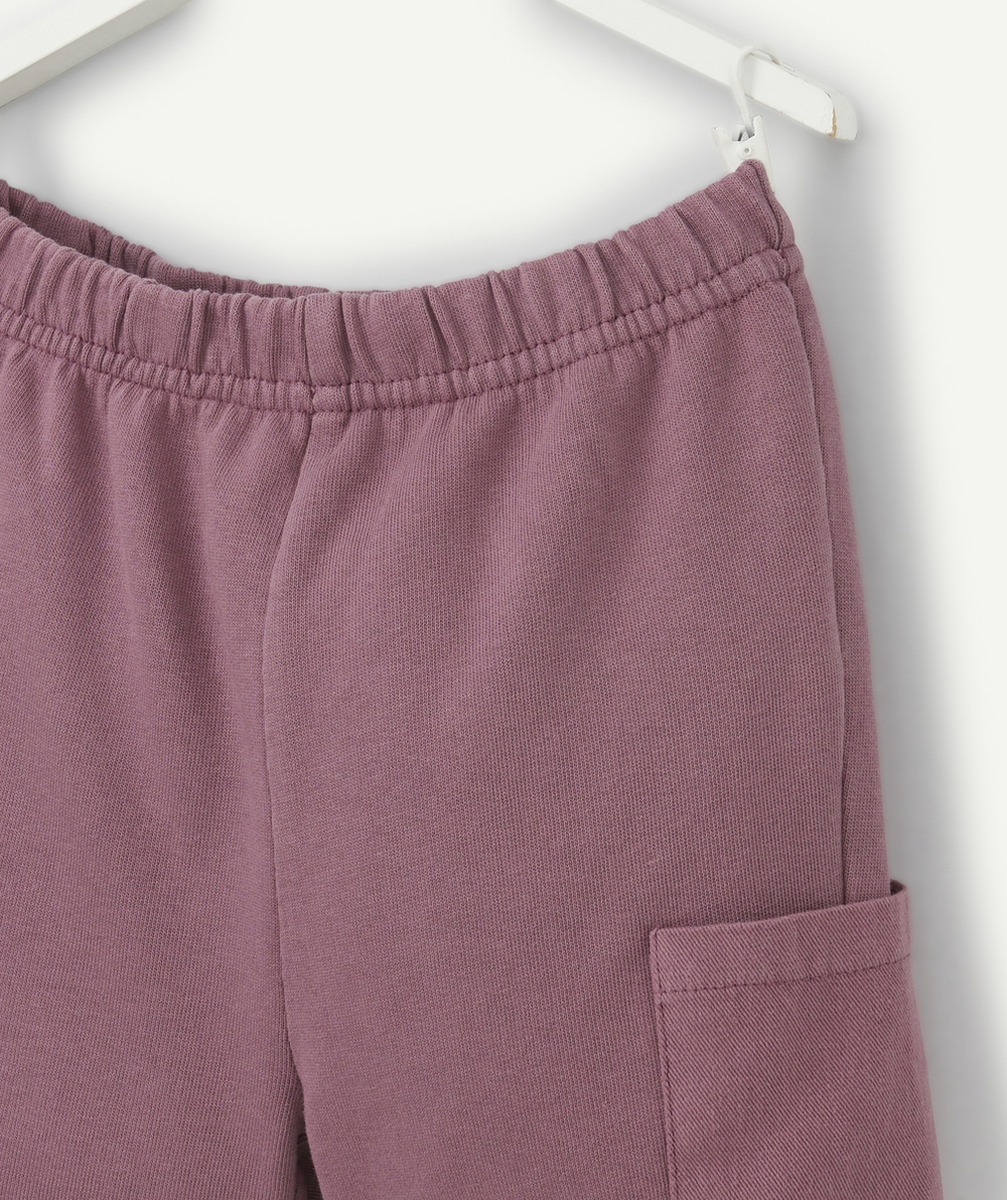 BERMUDA BÉBÉ GARÇON EN COTON BIO VIOLET AVEC POCHES
