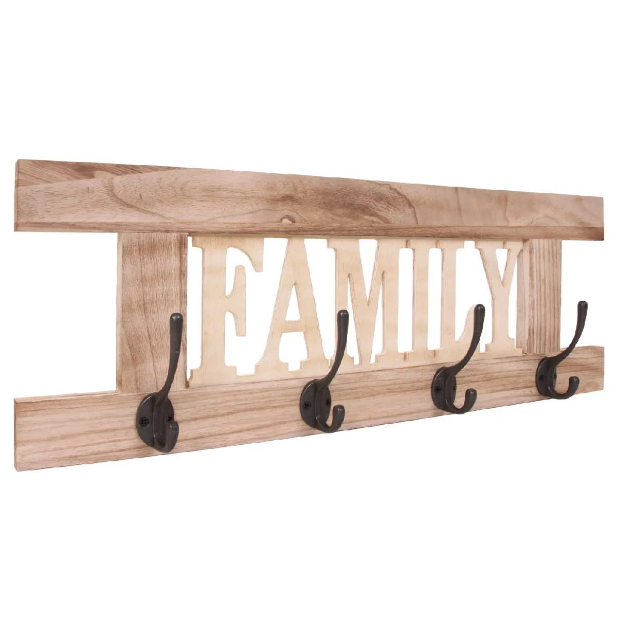 Mendler 2x portemanteau HWC-C60 - Brun naturel