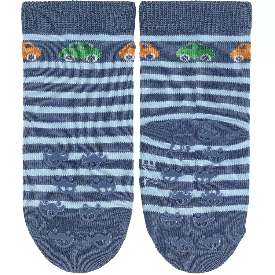 Sterntaler ABS-Krabbelsöckchen Doppelpack AutosTraktor blau