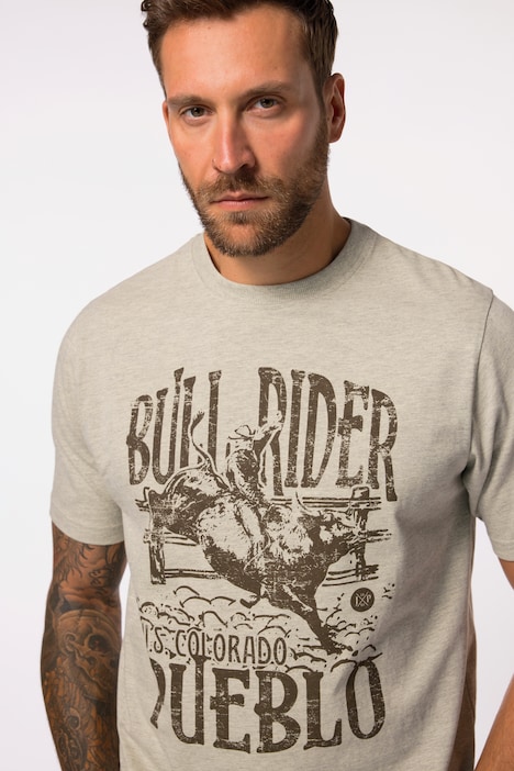 T-Shirt, Halbarm, Brust-Print, bis 8 XL