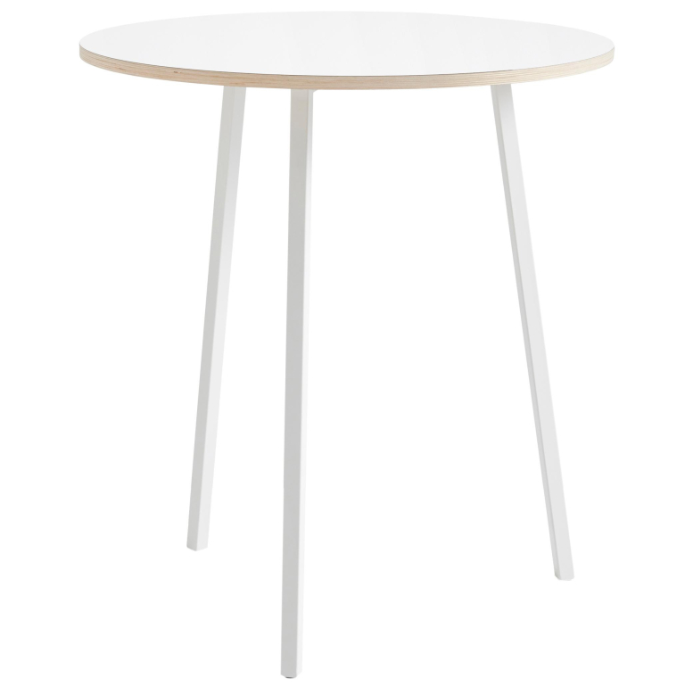 Hay Loop Stand Round High eettafel Ø90 wit onderstel, wit laminaat