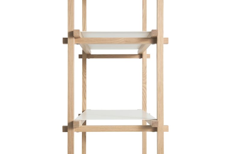 Hay Woody Column High stellingkast beuken frame, Smokey Grey