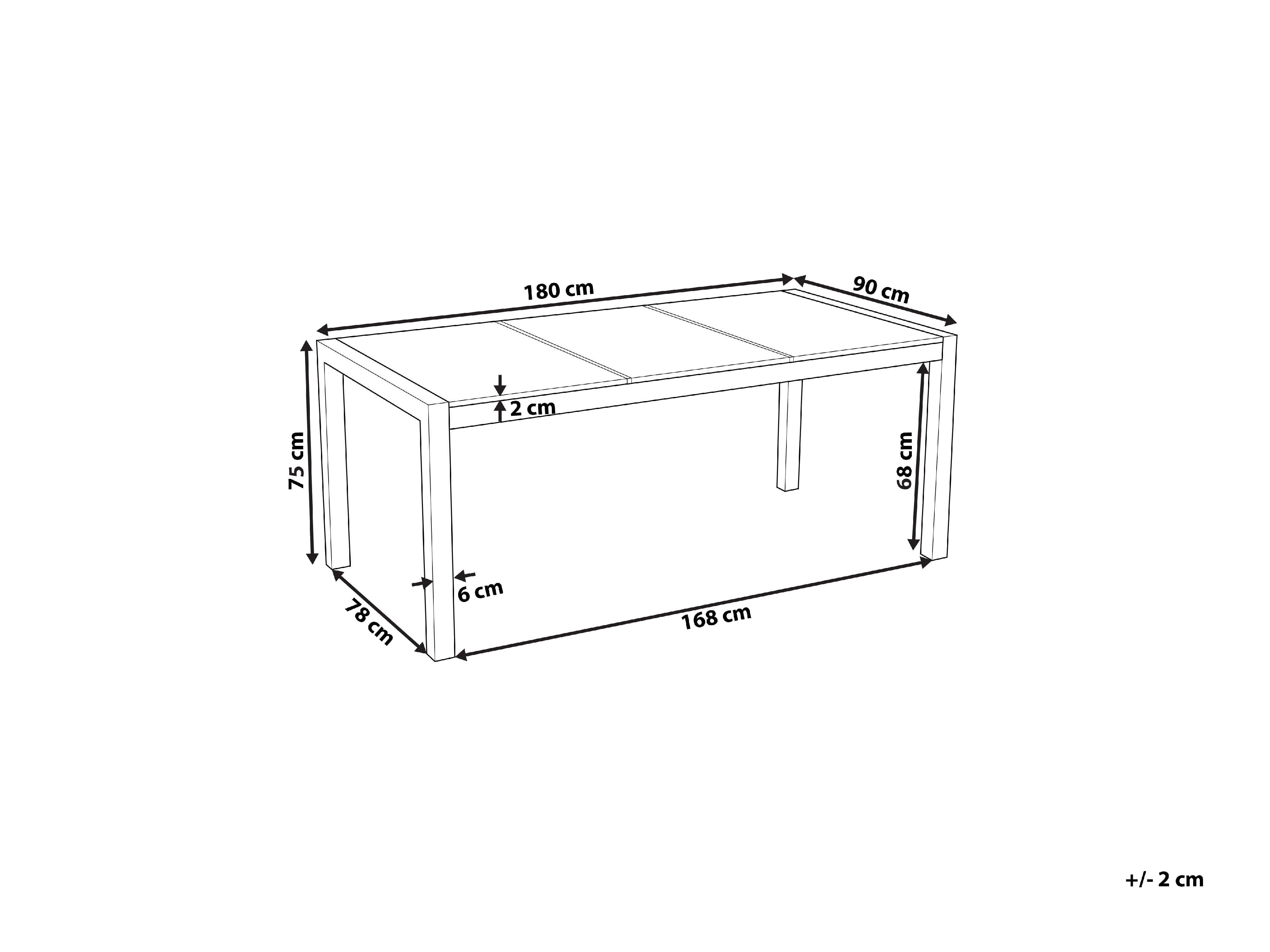 Tuin eettafel COSOLETO 180 cm 90 cm Glas Zwart