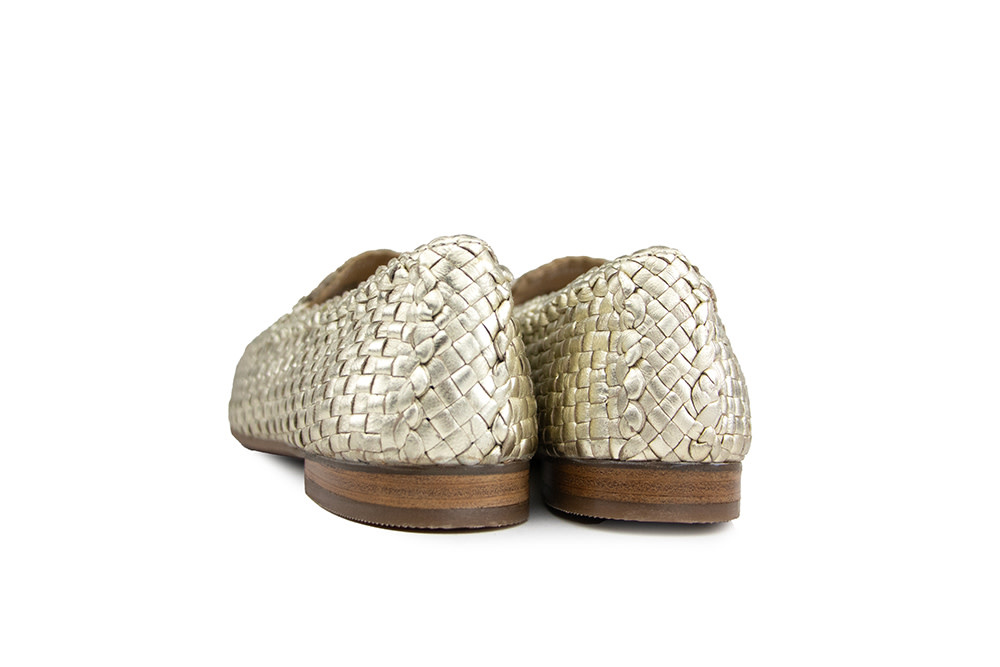 Ara Loafer Platin Metallic Vlecht