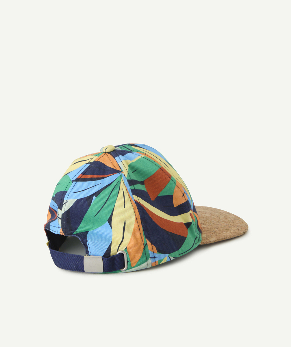 casquette garçon bi-matière multicolore avec visière effet liège