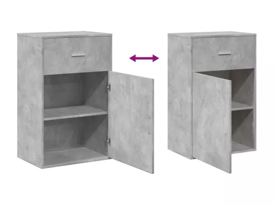 Armoire de rangement gris béton 56,5x39x90 cm bois d'ingénierie