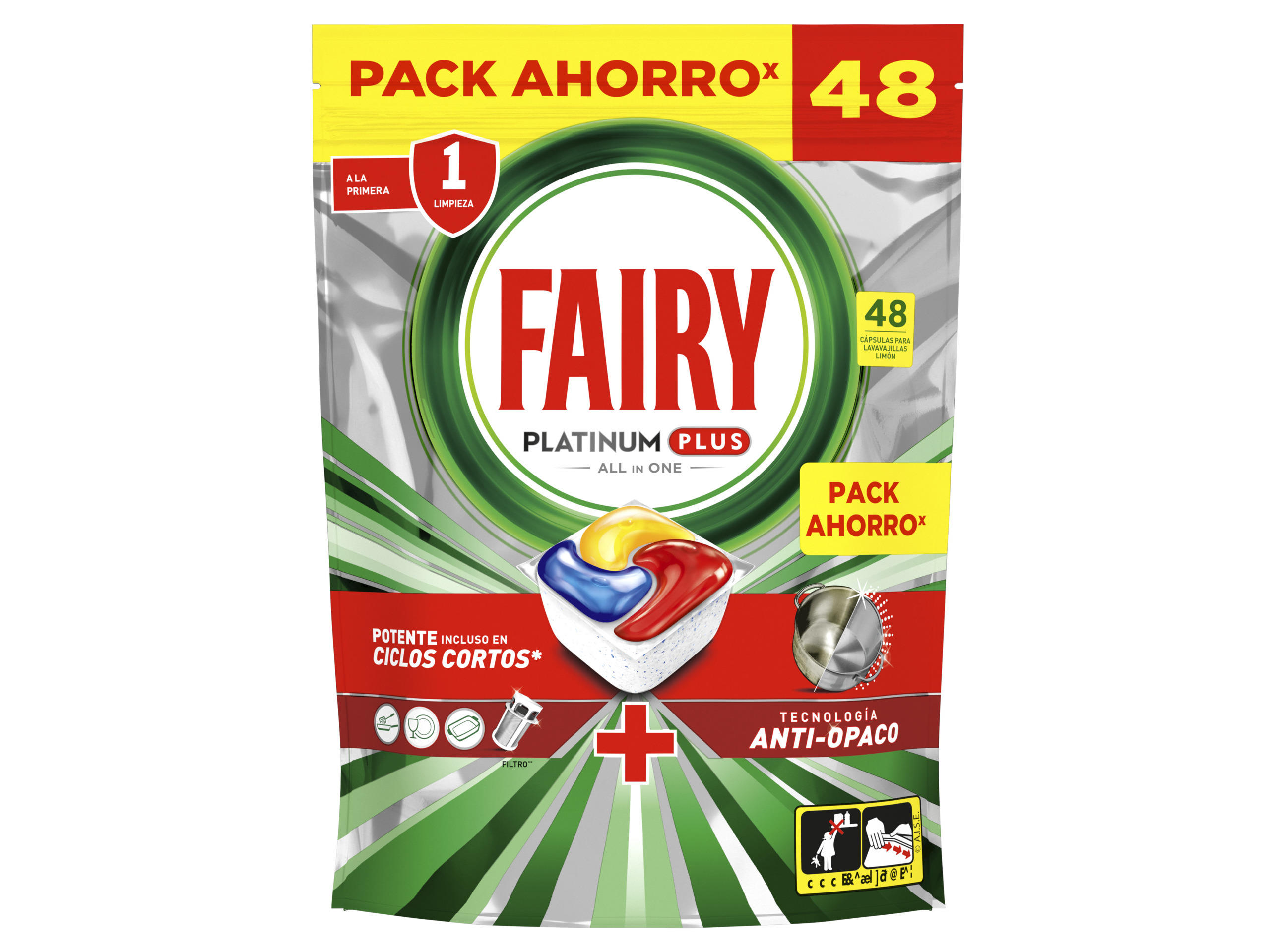 DETERGENTE MÁQUINA LOIÇA FAIRY PLATINUM PLUS LIMÃO 48P