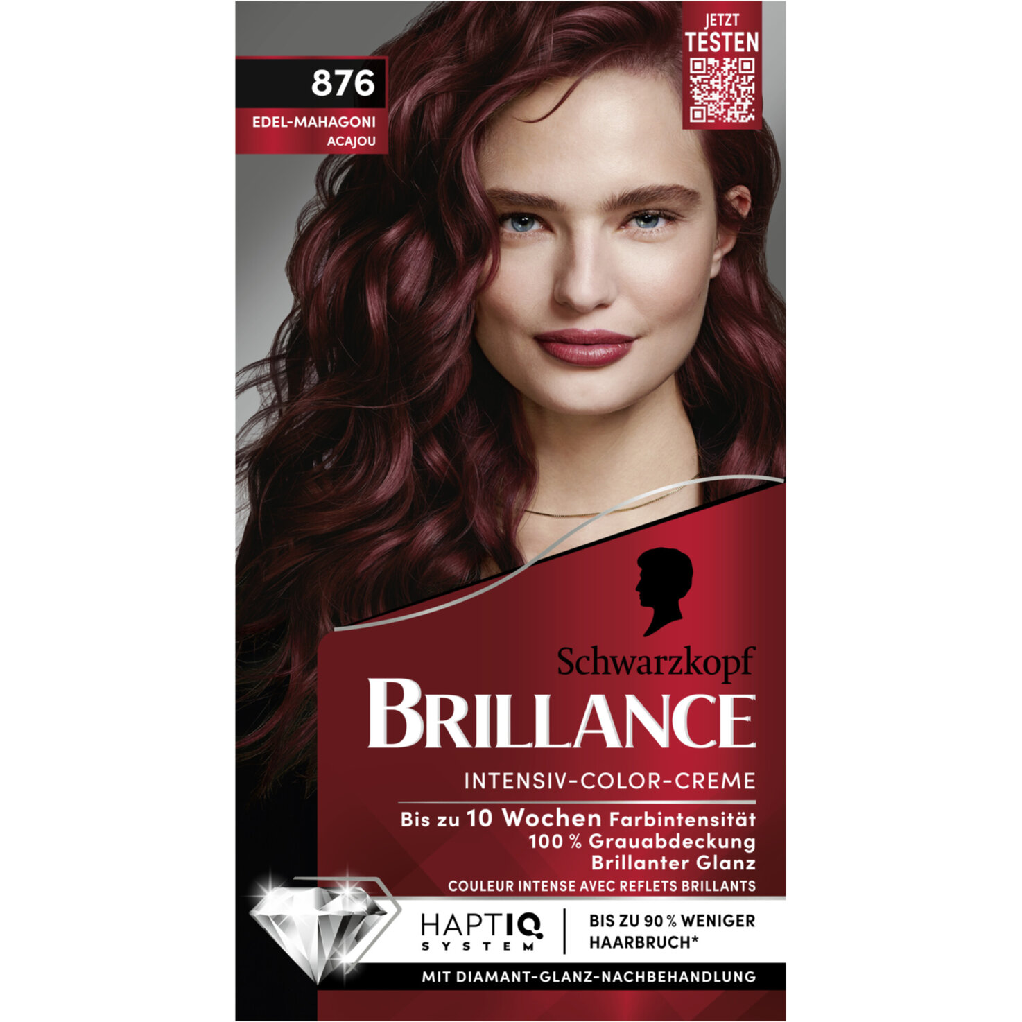 Schwarzkopf Brillance Intensiv-Color-Creme 876 Edel-Mahagoni