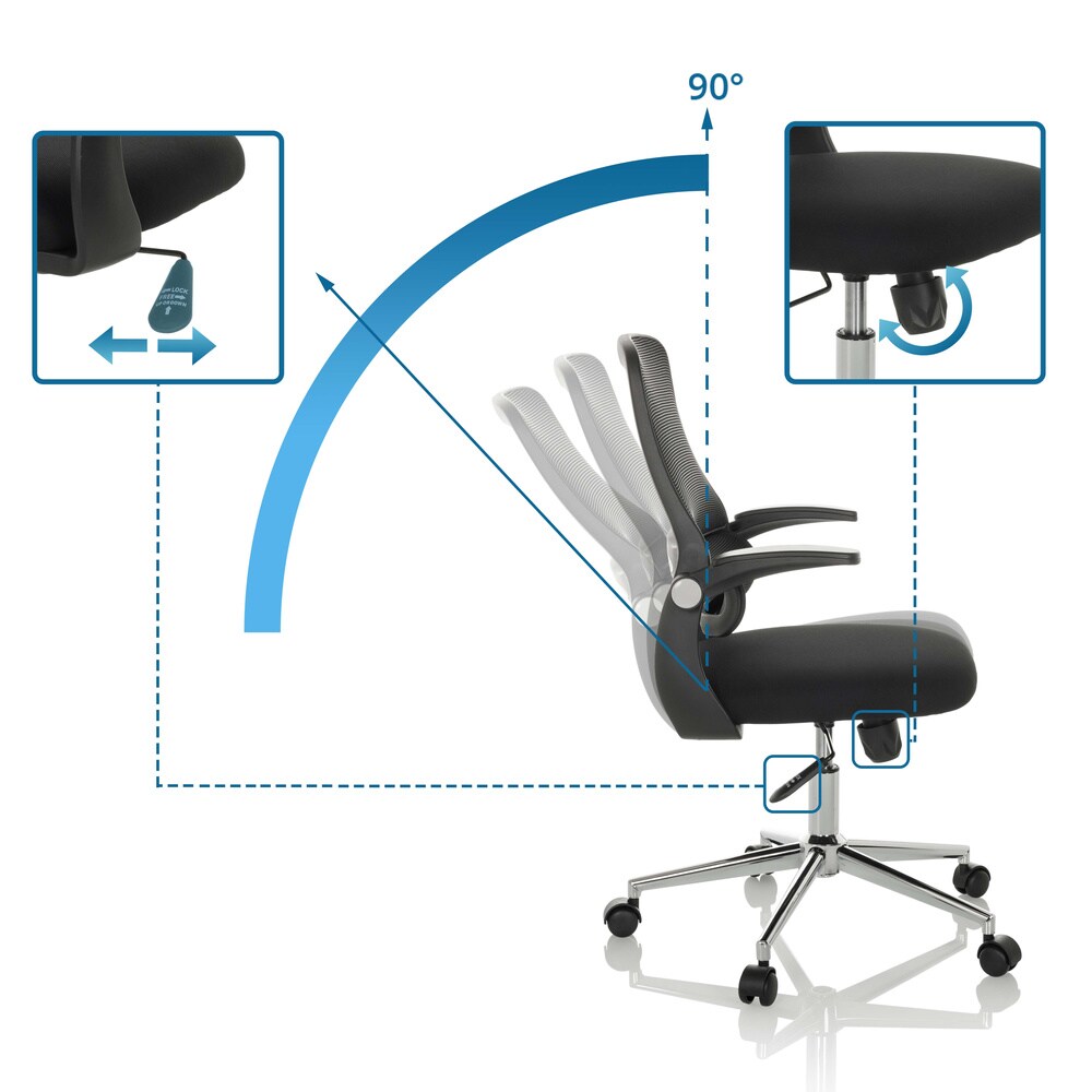 Home Office Bürostuhl MIKO B ECO Stoff/Netzstoff mit abklappbaren Armlehnen hjh OFFICE