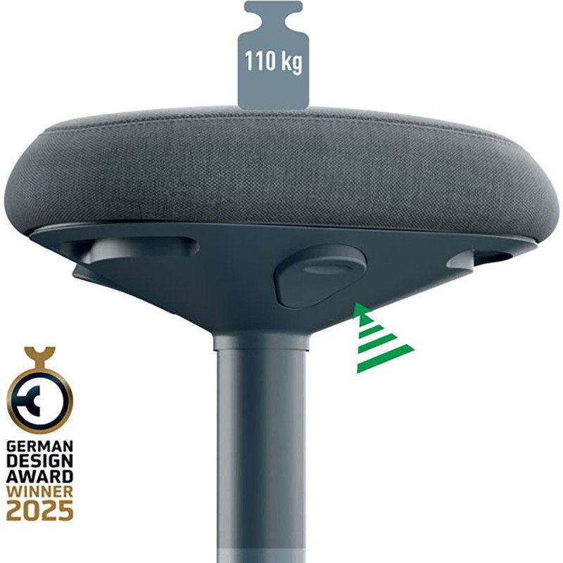 Tabouret ergonomique assis - gris - Leitz Ergo