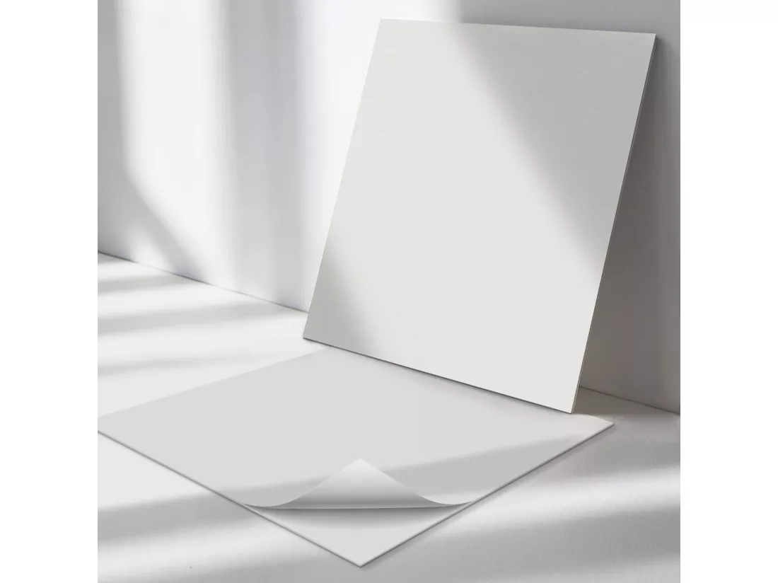 Panneaux muraux autocollants en vinyle imperméable - 4 x 50 x 50 cm - Couleur Gris
