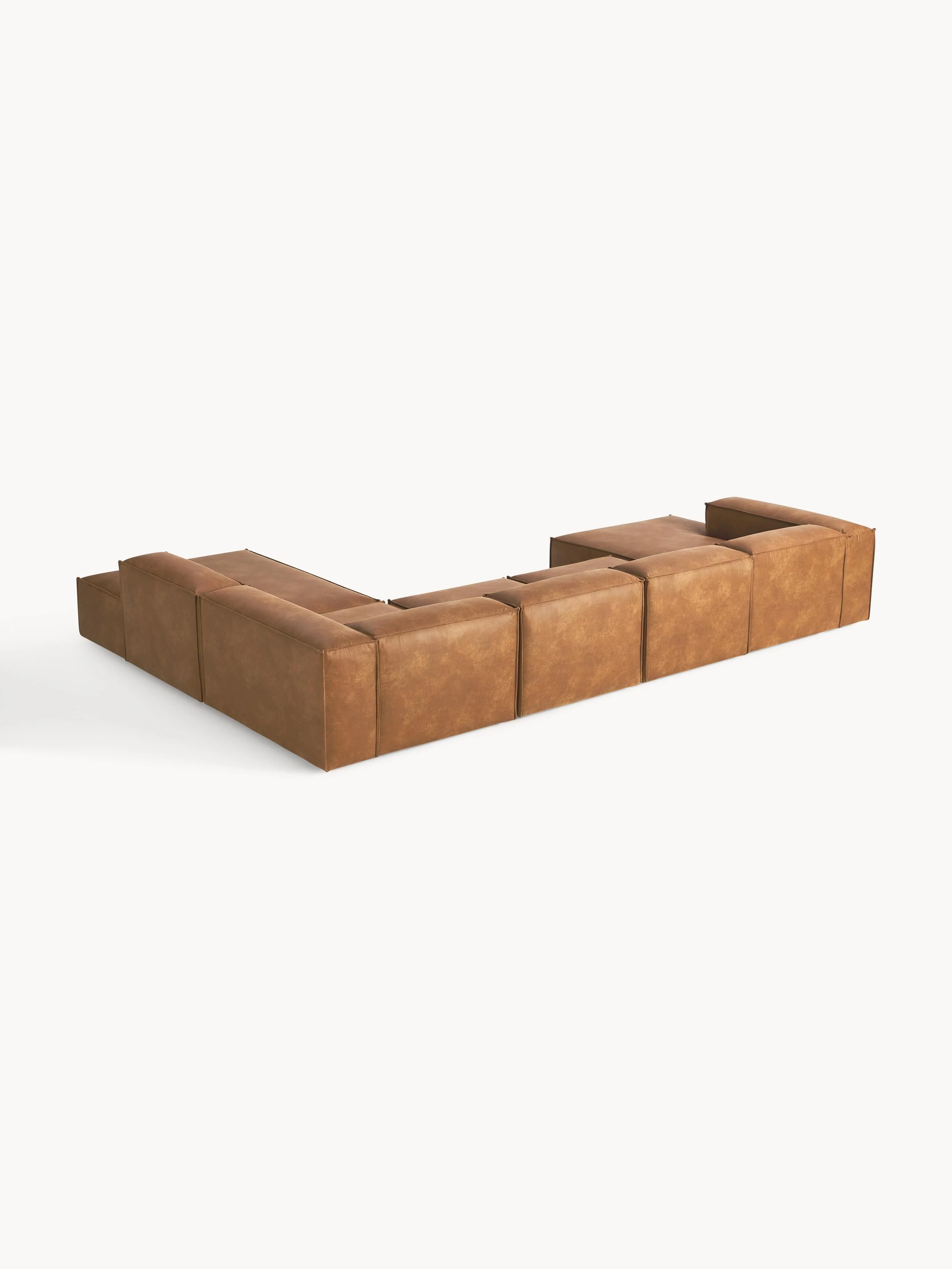 Modulaire U-bank Lennon van gerecycled leer
