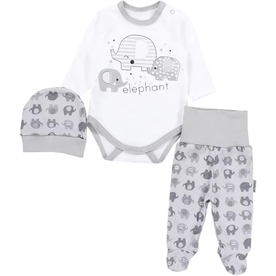 TupTam Baby Bekleidungsset Langarmbody Hose Mütze3 teilig weiß