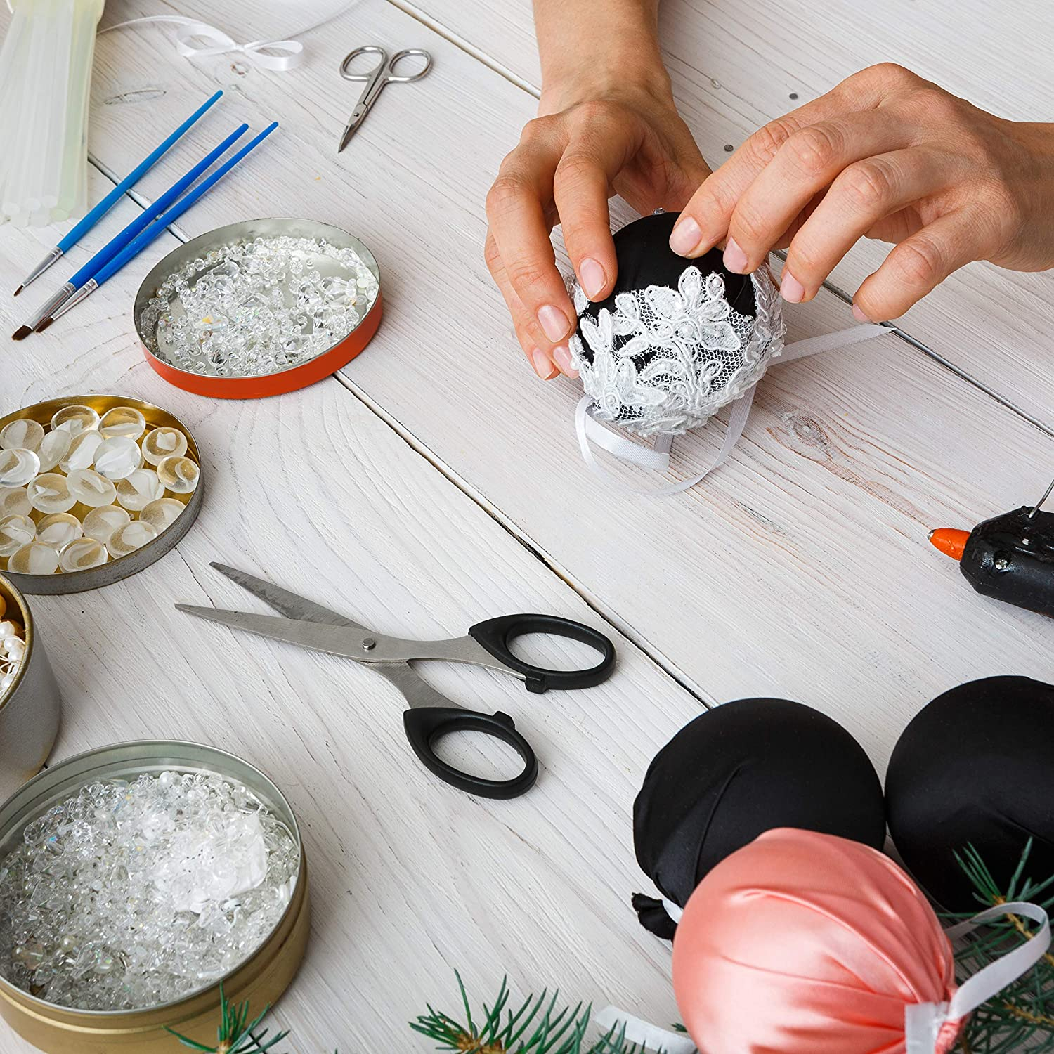 (88er Set) Styropor Bastel Kugel DIY Home Deko Schaumball - Weiss
