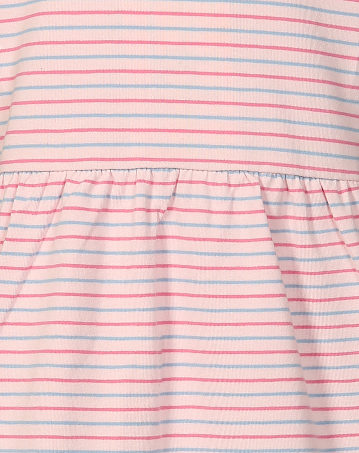 Jersey-Kleid FRÜHLINGSFREUDE gestreift in rosa