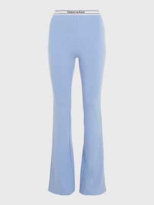 Calça legging flare de comprimento total com cós elástico e logo