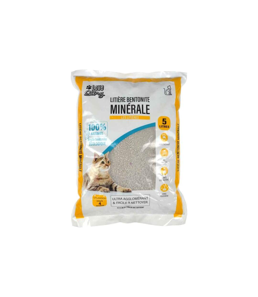 Paris Prix - Litière Minérale bentonite 100% Naturel 5l Gris