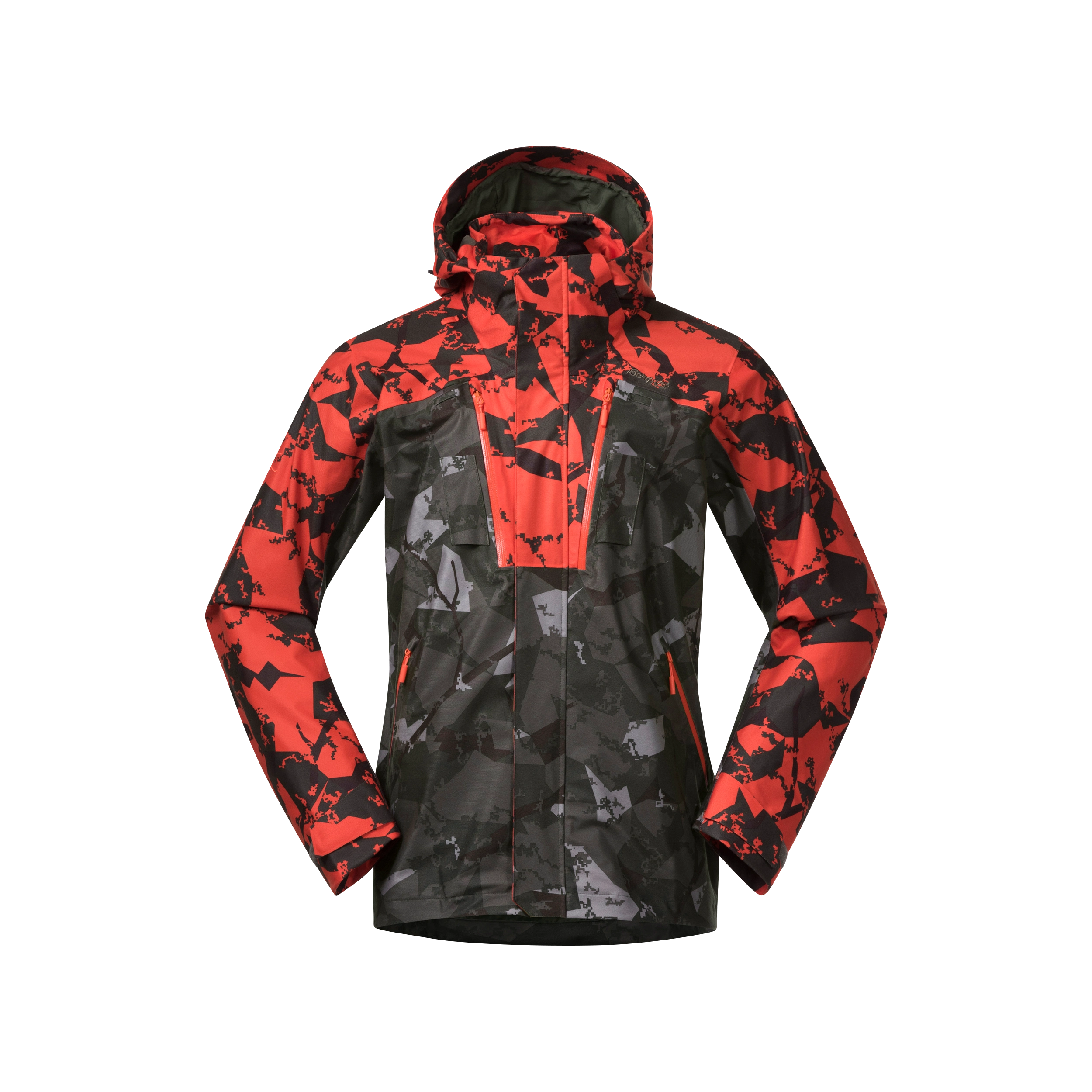 Hogna Camo V2 2L Jacket Dark Green Mud Camo / Be Seen Orange Camo