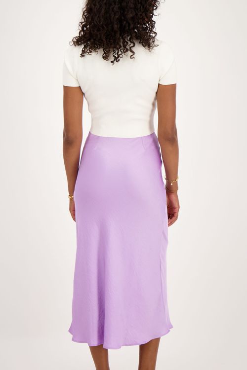 Lila midi satijnen rok