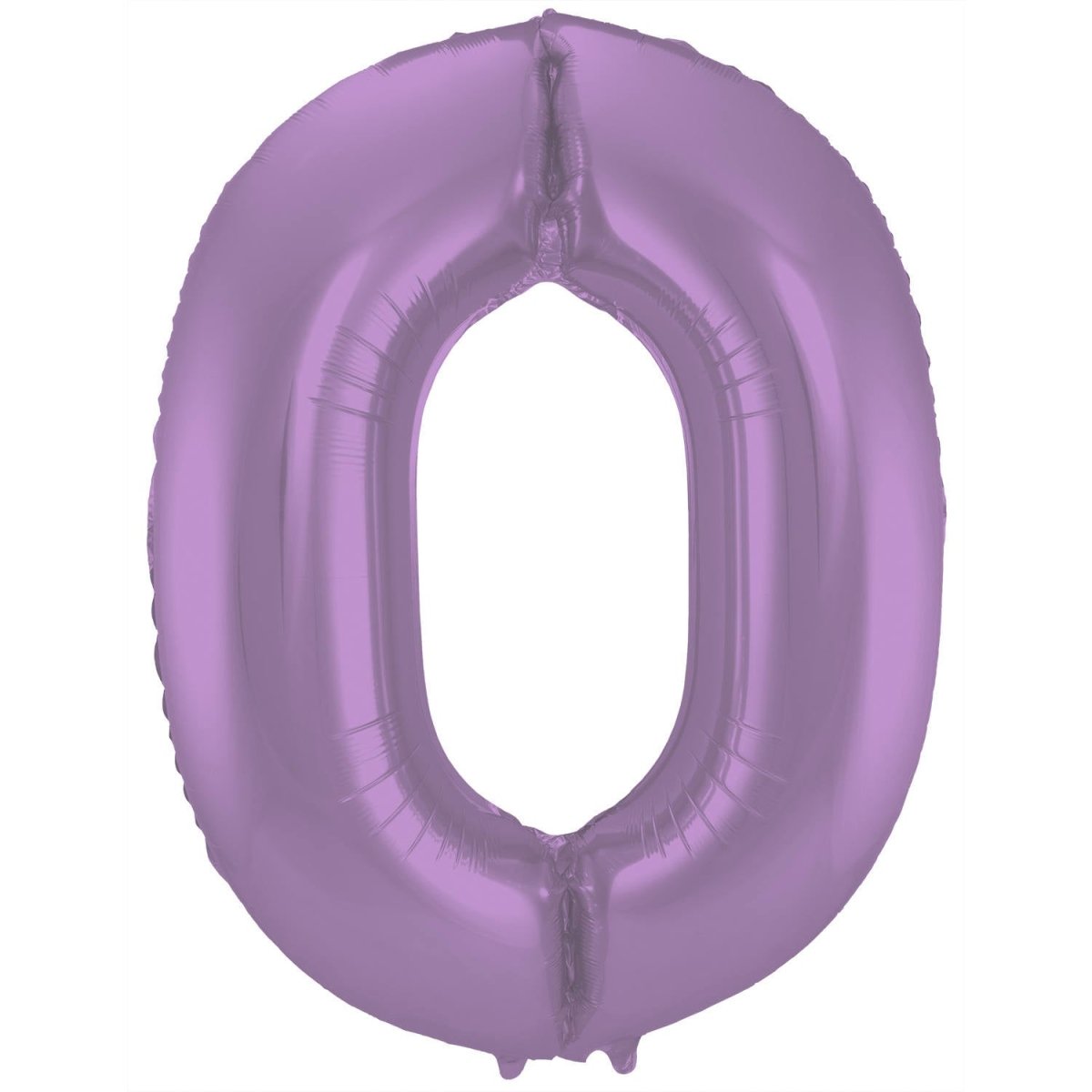 Folie Ballon Cijfer 0 Mat Paars XL 86cm leeg