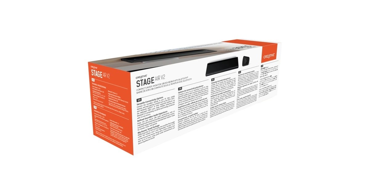 CreativeStage Air V2 soundbar  (Zwart, Bluetooth)