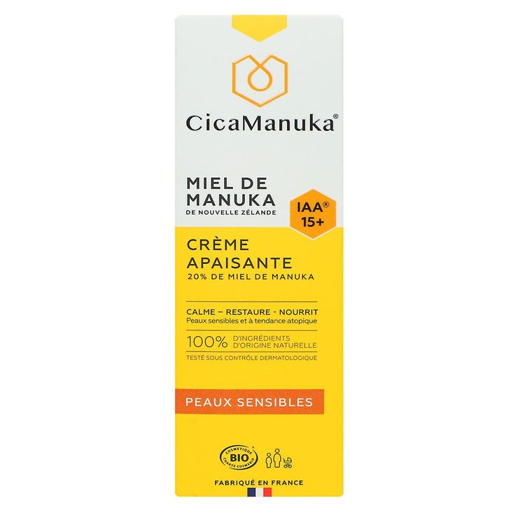 Miel de Manuka IAA15+ crème apaisante bio peau sensible 75ml