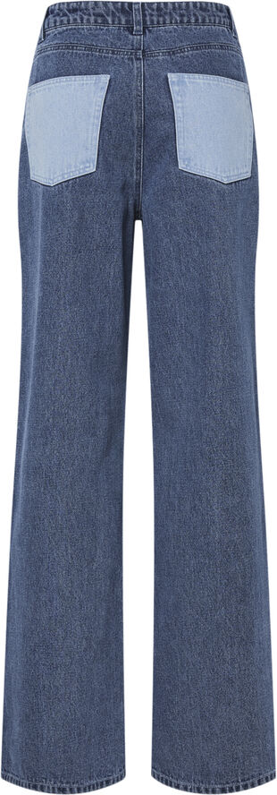 Pieces PCFAMY HW WIDE DENIM JEANS D2D FSY Light blue denim/medium blue denim
