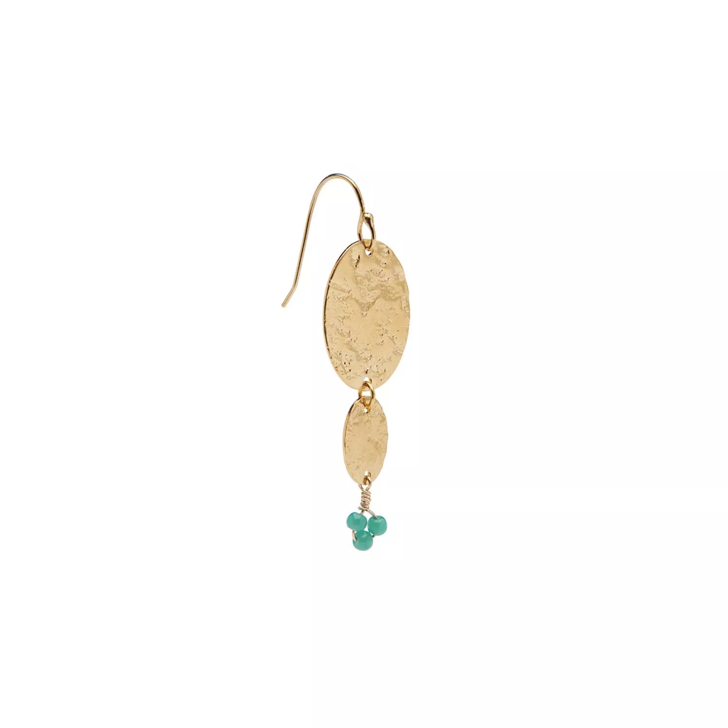 Pico Christelle Ørering Single 24 kt. Forgyldt Sølv P01017-Green