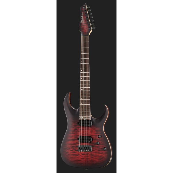 Harley Benton Amarok-7 BKRD Quilted Burst
