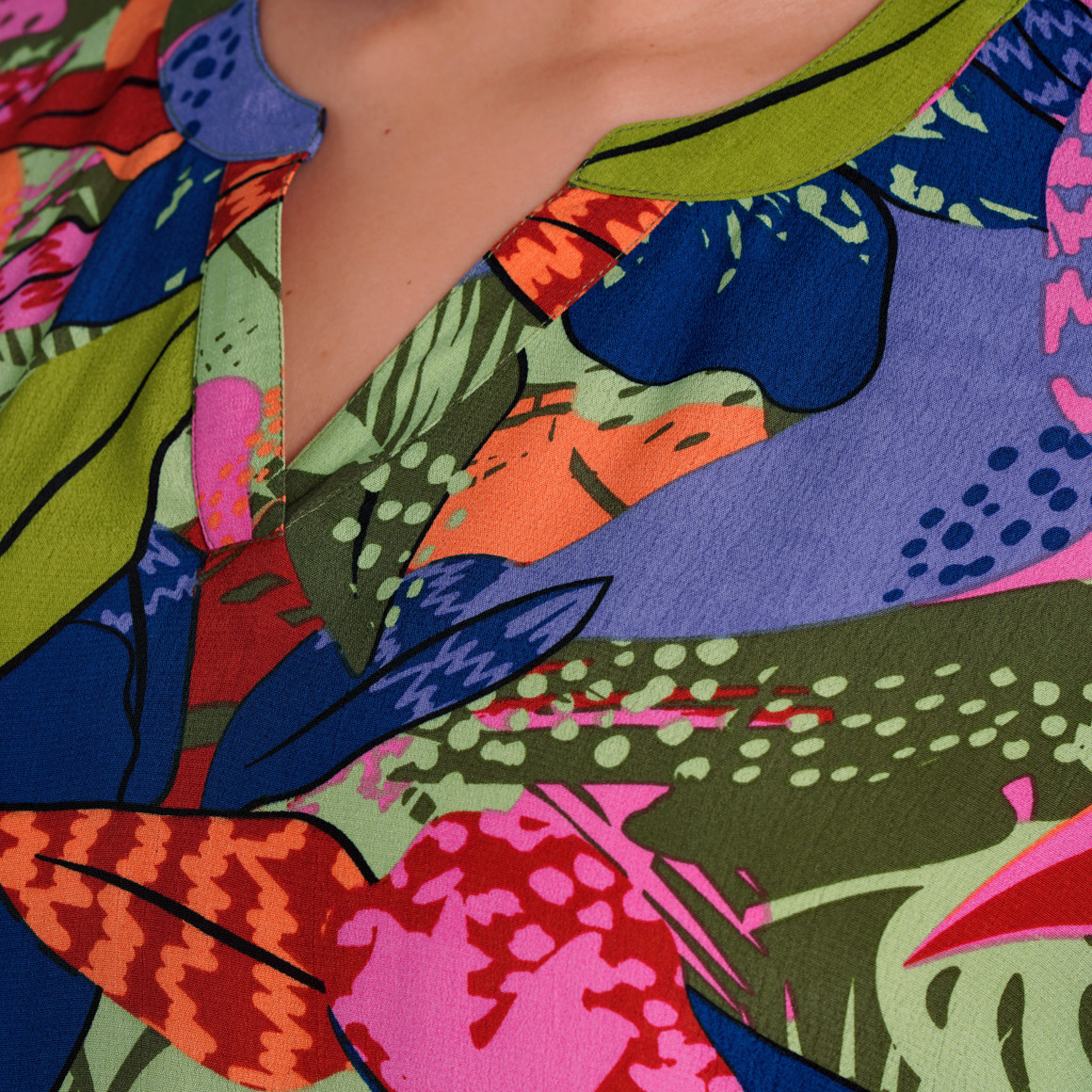 Gina Benotti Damen Bluse mit Allover-Print hellgrün / bunt