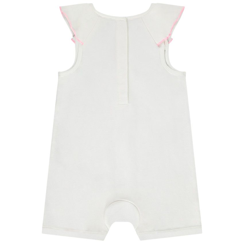 Combinaison courte en jersey cloqué print Minnie Disney pour bébé fille - Ecru
