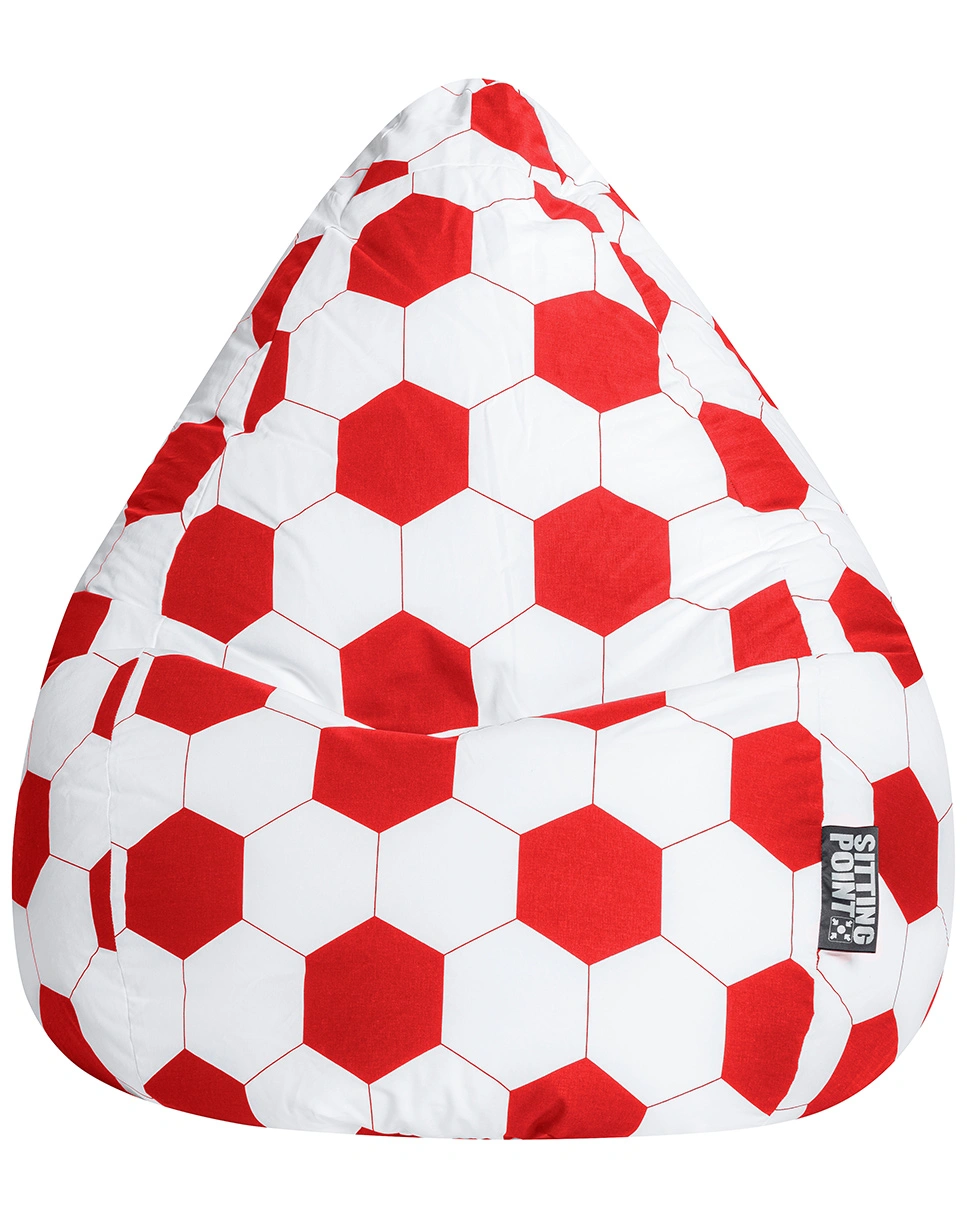 BeanBag FANKURVE XL, 70 x 110 cm (Farbe: rot-weiß)