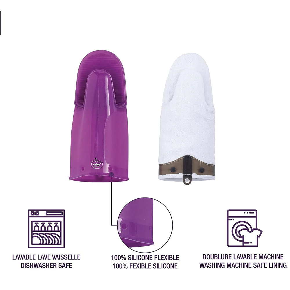Gant de cuisine silicone et textile rouge Mastrad