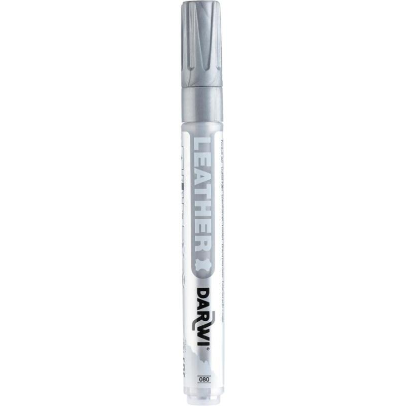 DARWI Marqueur Peinture sur Cuir Pointe Conique Fine 2mm - Argent