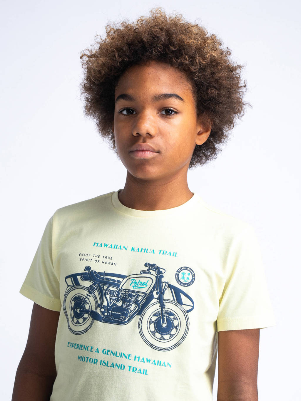 Petrol Industries T-shirt met printopdruk geel