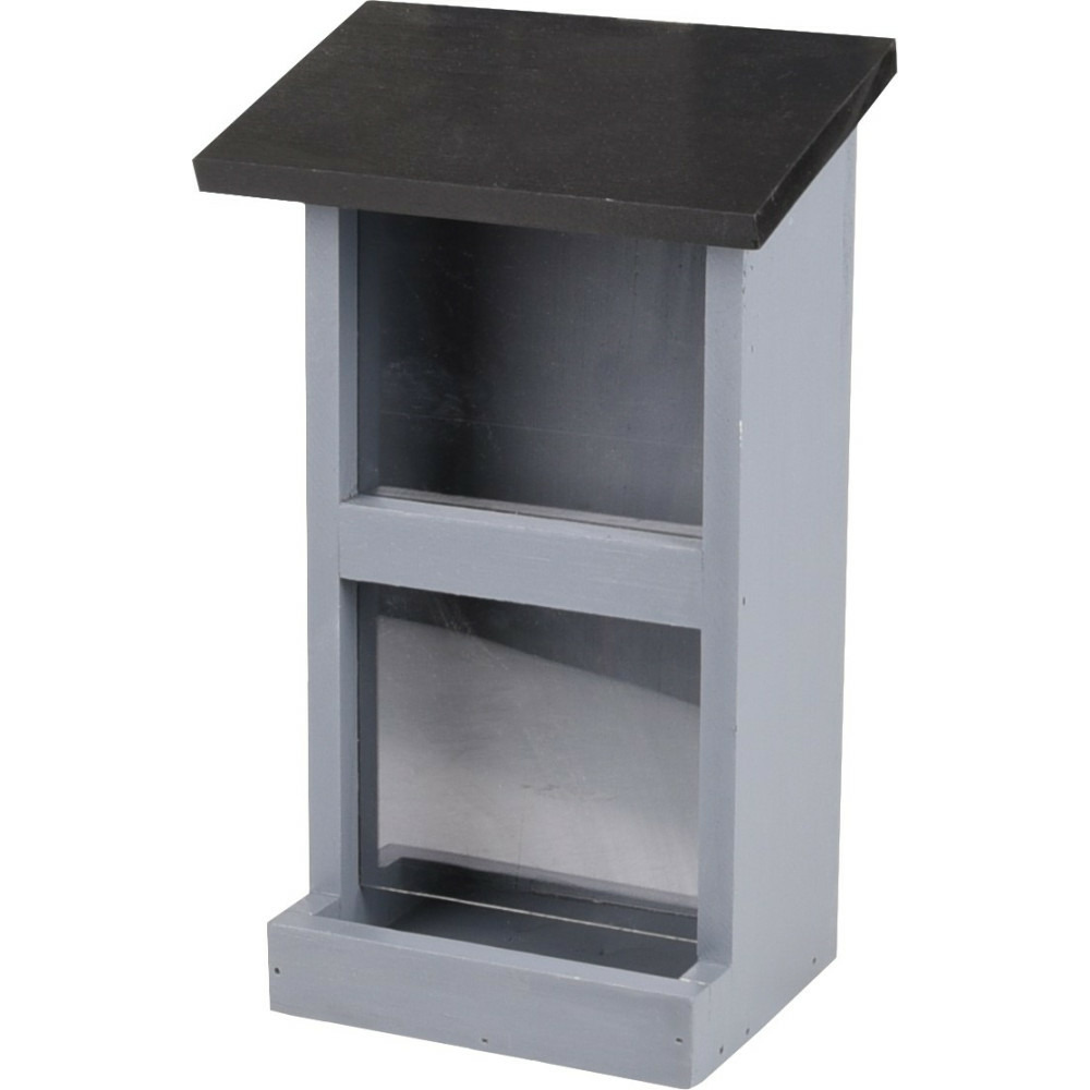 Mangeoire silo womba maison grise 25 cm pour oiseaux
