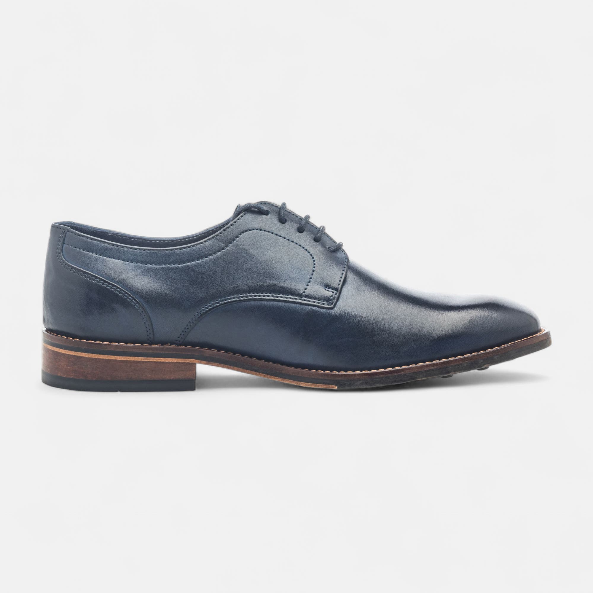 Chaussures habillées cousues Homme en cuir bleu marine