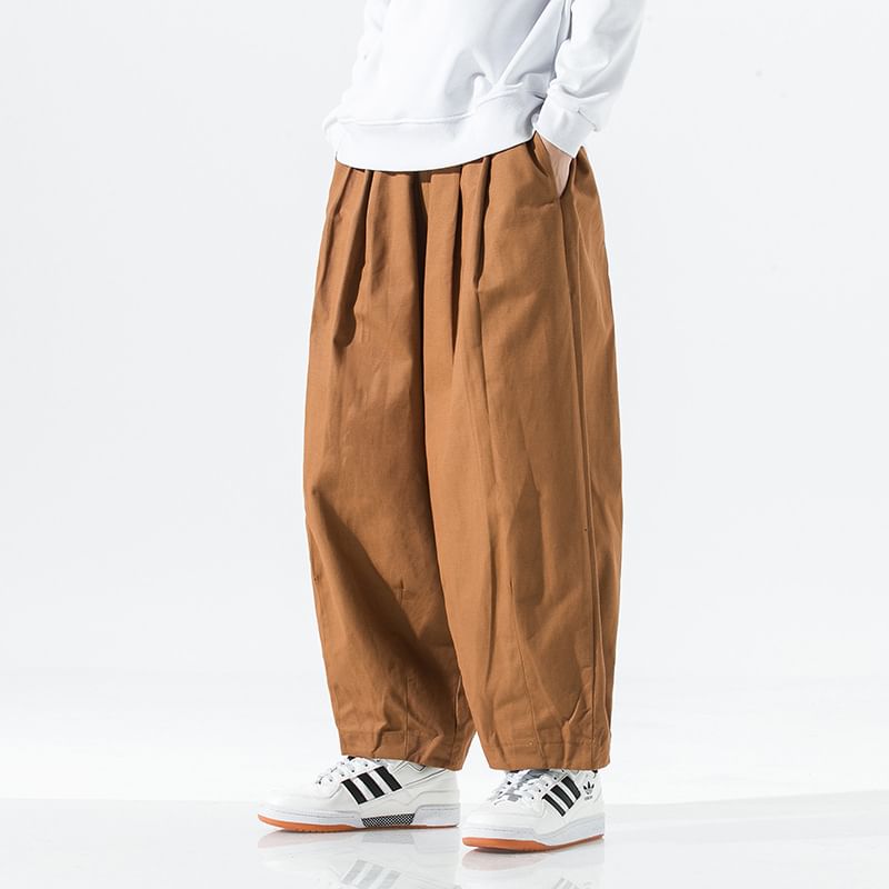 Lefitt - Mid Rise Plain Barrel Leg Broek