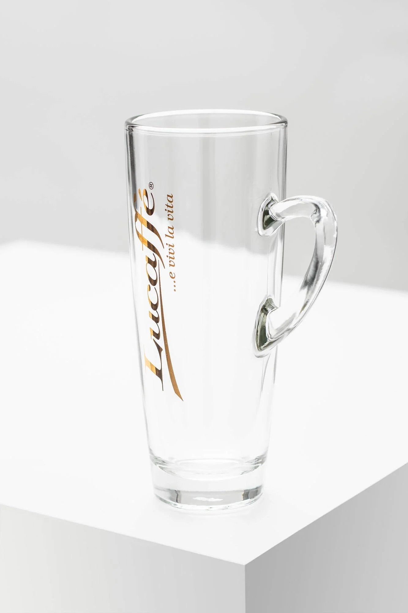 Lucaffé Latte Macchiato Glas mit Henkel