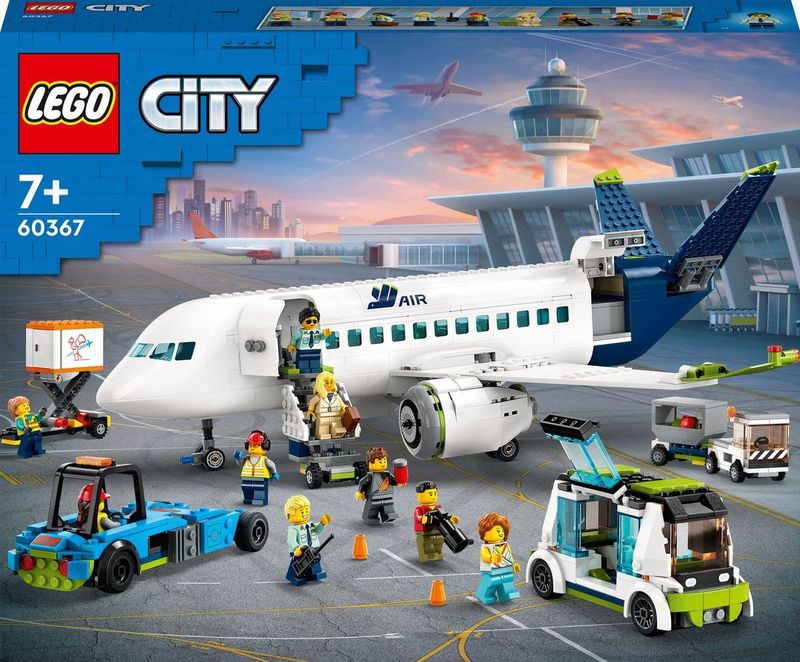 LEGO City - Passagiersvliegtuig Bouwpakket - Vliegtuig - Inclusief Voertuigen en Minifiguren